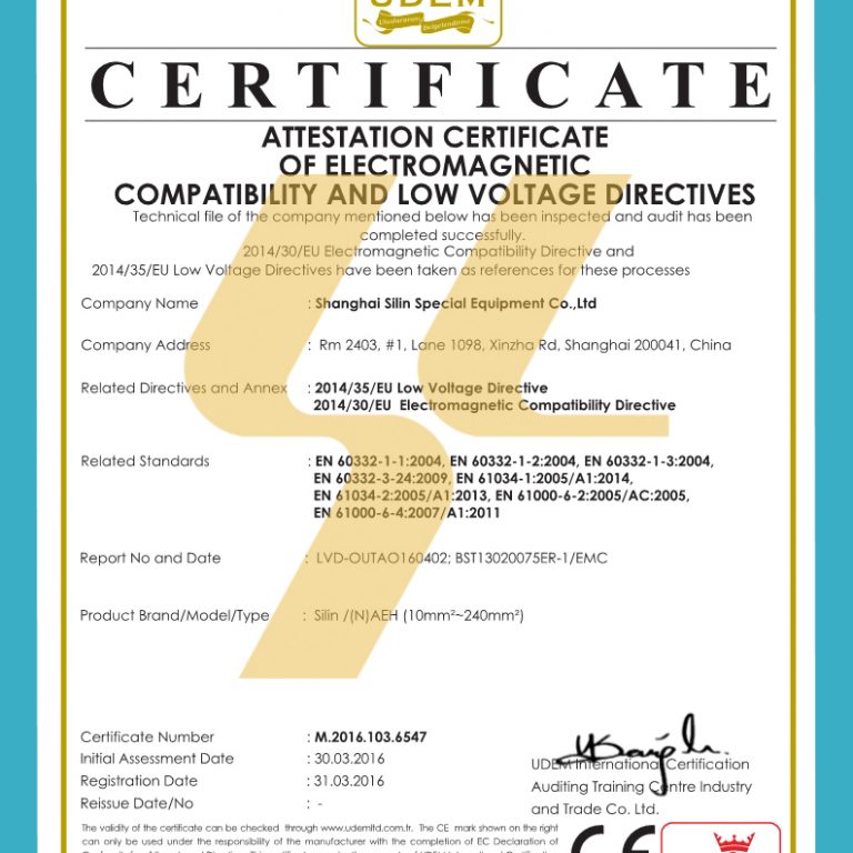 Silin Certificate CE