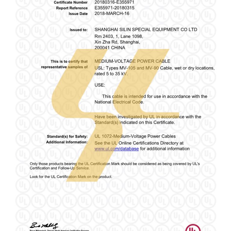 Silin Certificate UL